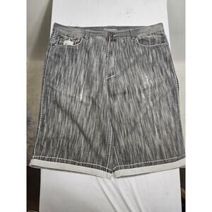 Vintage Koman Men's Size 42 Grey Senci Denim Shorts Wide Leg Y2K Hip Hop Urban